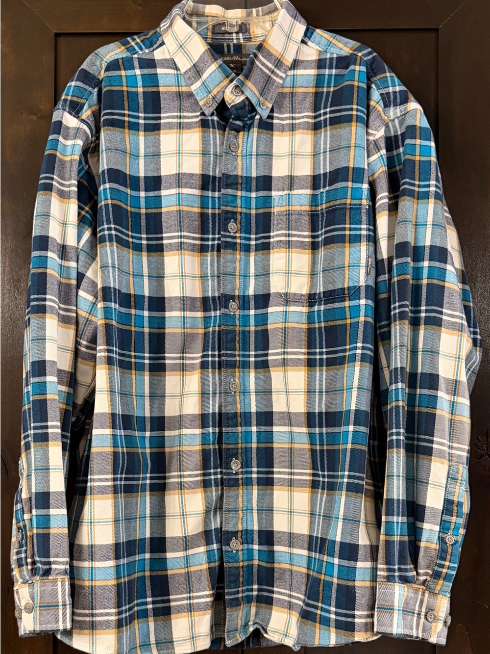 Eddie Bauer Relaxed Fit Plaid Flannel Button Down Sz XL
